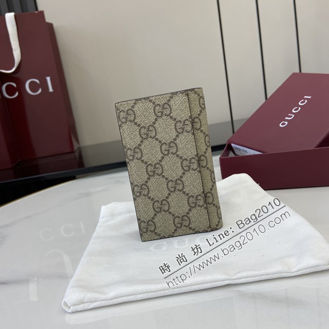 Gucci專櫃古馳最新款Emblem系列經典圖案錢包男士雙折卡片夾 jh2702型號：821209